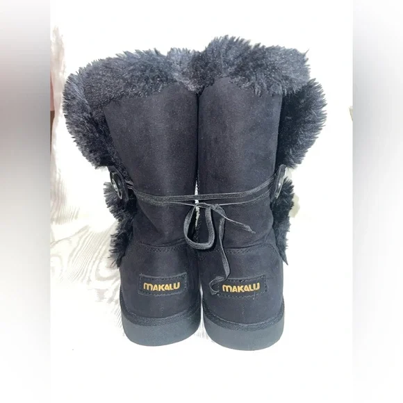 Makalu Women’s Black Winter Boots Size 8.5 - Picture 3 of 8